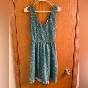 Lauren Conrad polka dot dress with criss cross open back